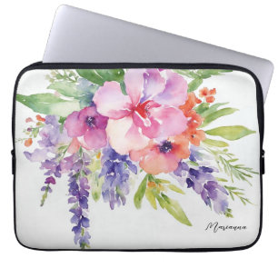 Waterverf Floral Bouquet Laptop Sleeve