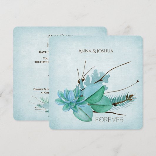 waterverf floral bouquet met twijgen kaart (Voorkant / Achterkant)