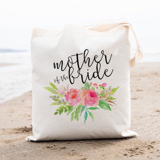 Waterverf Floral Bouquet Moeder van de Bride Tote Bag