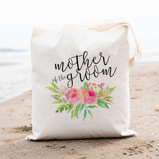 Waterverf Floral Bouquet Moeder van de Groom Tote Bag