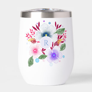 Waterverf Floral Bouquet Monogram