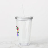  Waterverf Floral Bouquet Monogram Acryl Drinkbeker (Links)
