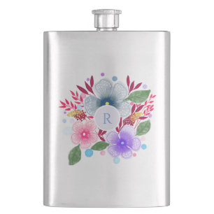  Waterverf Floral Bouquet Monogram Flacon