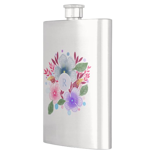 Waterverf Floral Bouquet Monogram Flacon (Links)