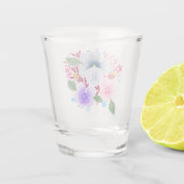  Waterverf Floral Bouquet Monogram Shot Glas (Achterkant)