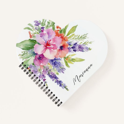Waterverf Floral Bouquet Notitieboek (Voorkant)