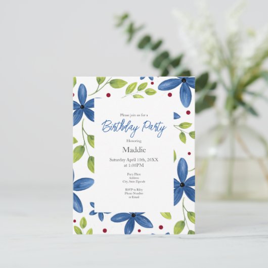 Waterverf Floral Bouquet Pattern Kaart (Staand voorkant)