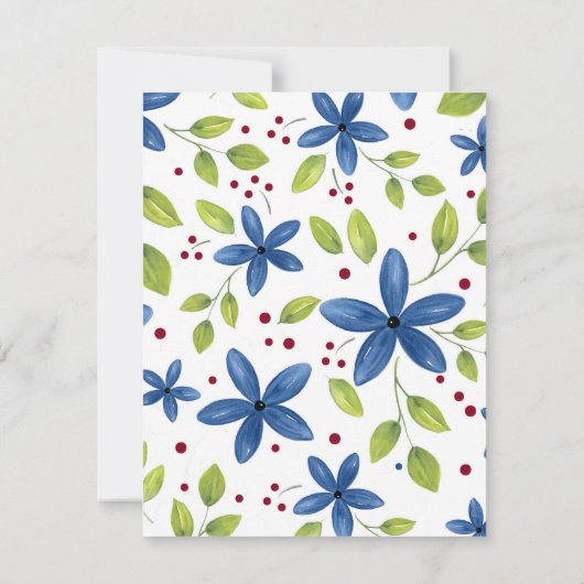 Waterverf Floral Bouquet Pattern Kaart (Achterkant)