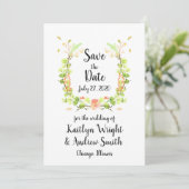 Waterverf Floral Bouquet Save the Date (Staand voorkant)