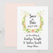 Waterverf Floral Bouquet Save the Date (Voorkant / Achterkant)