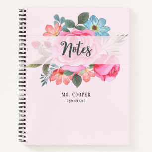 Waterverf Floral Bouquet Spiral Notitieboek