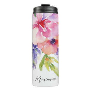 Waterverf Floral Bouquet Thermosbeker