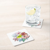Waterverf Floral Bouquet, vers Kartonnen Onderzetters (Insitu)