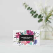 Waterverf Floral Bouquet Visitekaartje (Staand voorkant)