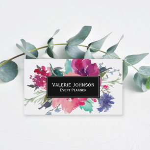 Waterverf Floral Bouquet Visitekaartje