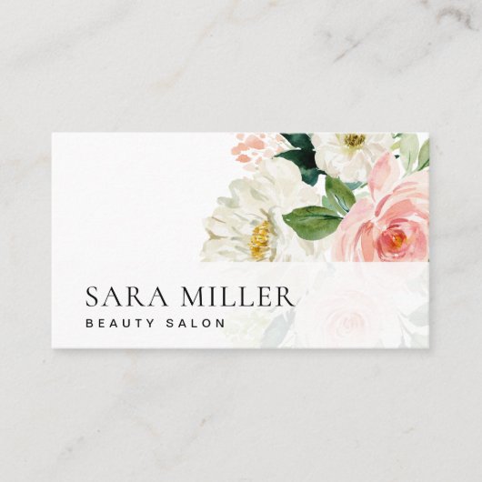 Waterverf Floral Bouquet Visitekaartje (Voorkant)
