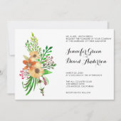 Waterverf Floral Bouquet Wedding Kaart (Voorkant)