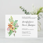 Waterverf Floral Bouquet Wedding Kaart (Staand voorkant)