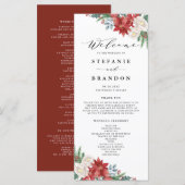 Waterverf Floral Bouquet Winter Wedding Ceremony Programmakaart (Voorkant / Achterkant)