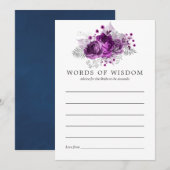 Waterverf Floral Bridal Advice plum and Navy Advieskaart (Voorkant / Achterkant)