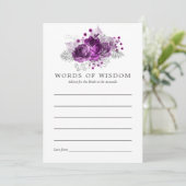 Waterverf Floral Bridal Advice plum and Navy Advieskaart (Staand voorkant)