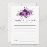 Waterverf Floral Bridal Advice plum and Navy Advieskaart<br><div class="desc">Donkere donkerroze paarse en zilverglitter roos vrijgezellenfeest advies voor bruidkaarten met een blauw-blauw-waterverf wasommezijde.</div>