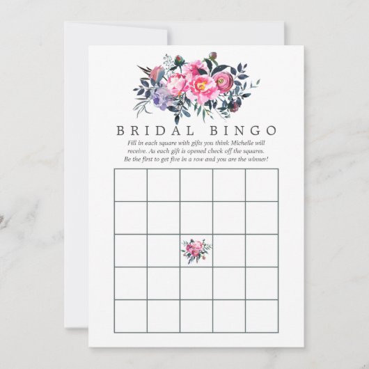 Waterverf Floral Bridal Bingo (Voorkant)
