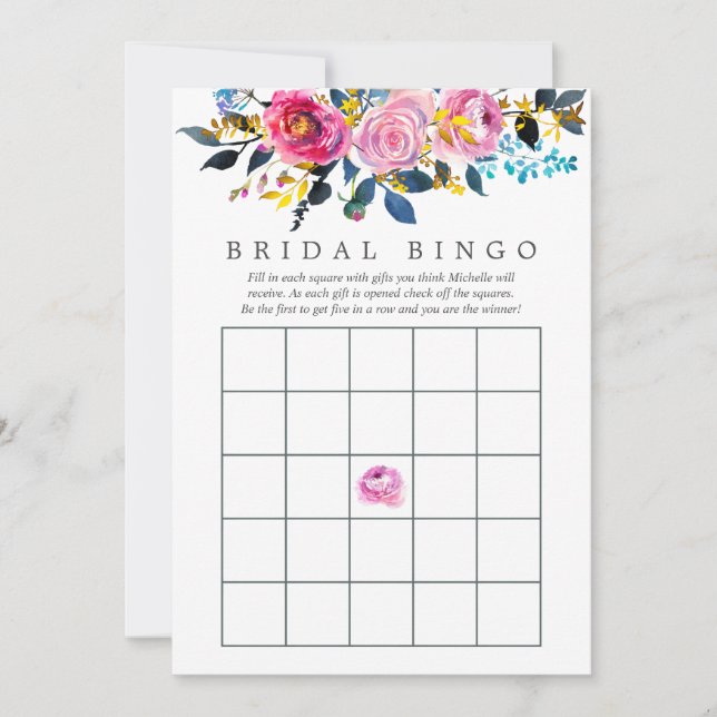 Waterverf Floral Bridal Bingo Trendy Colorways (Voorkant)