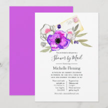 Waterverf Floral Bridal of Baby shower per post