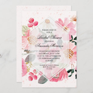 Waterverf Floral Bridal Shower Invitations