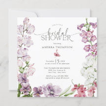 Waterverf Floral Bridal Shower Invitations