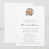 Waterverf Floral Bridal Shower Invitations Kaart (Voorkant / Achterkant)