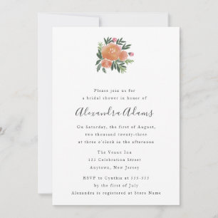 Waterverf Floral Bridal Shower Invitations Kaart