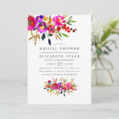 Waterverf Floral Bridal Shower Kaart (Staand voorkant)