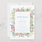 Waterverf Floral Bridal Shower Kaart (Voorkant)