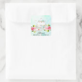 Waterverf Floral Bridal Tea Party Envelope Seal Vierkante Sticker (Tas)