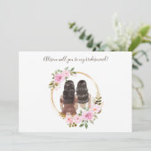 Waterverf Floral Bridesmaid-conceptkaart (Staand voorkant)