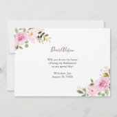 Waterverf Floral Bridesmaid-conceptkaart (Achterkant)