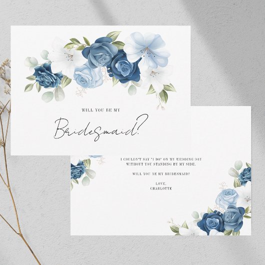 Waterverf Floral Bridesmaid-conceptkaart Kaart