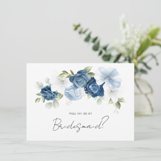 Waterverf Floral Bridesmaid-conceptkaart Kaart (Staand voorkant)