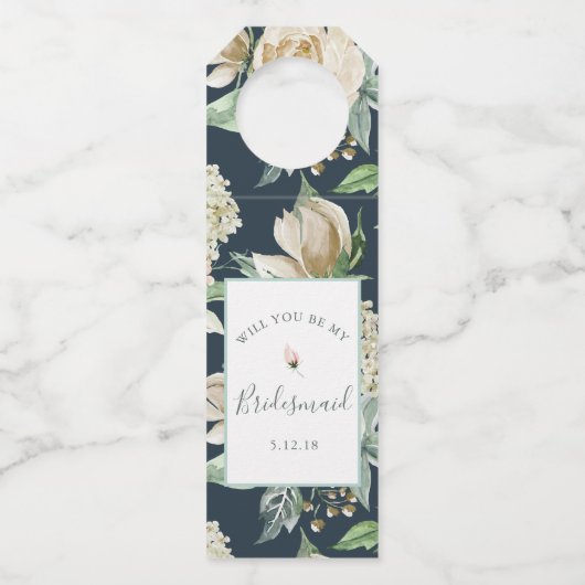  Waterverf Floral Bridesmaid Flessenhanger (Voorkant)
