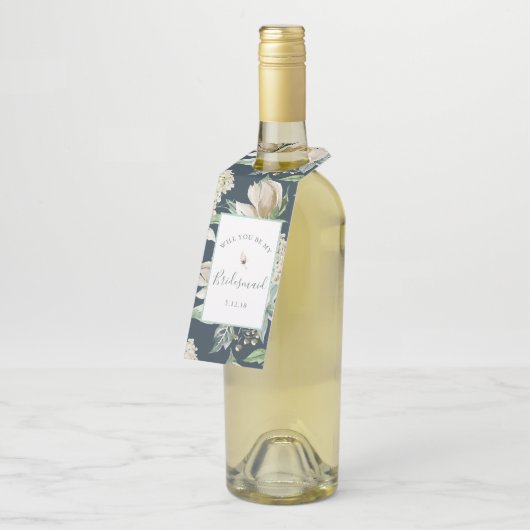  Waterverf Floral Bridesmaid Flessenhanger (Schuin)