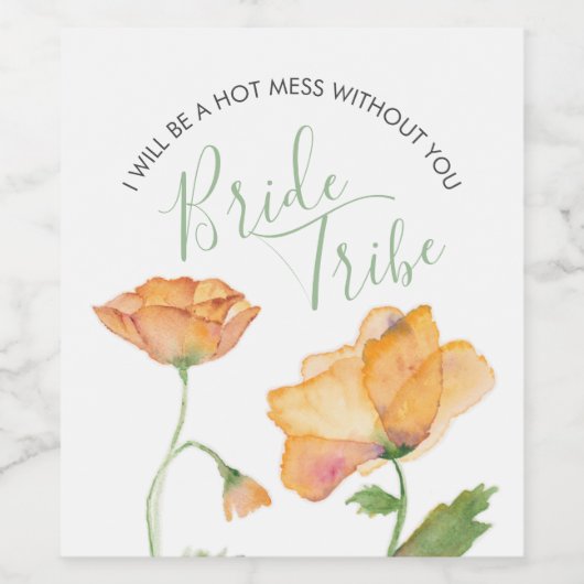 Waterverf Floral Bridesmaid Voorstel Etiket (Enkel label)