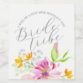 Waterverf Floral Bridesmaid Voorstel Etiket (Enkel label)