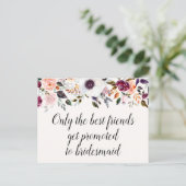  Waterverf Floral Bridesmaid Voorstel Kaart (Staand voorkant)