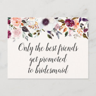  Waterverf Floral Bridesmaid Voorstel Kaart