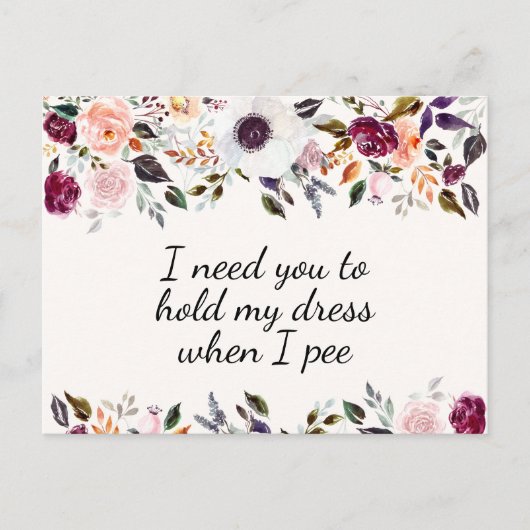  Waterverf Floral Bridesmaid Voorstel Kaart (Voorkant)