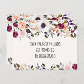  Waterverf Floral Bridesmaid Voorstel Kaart (Voorkant / Achterkant)