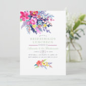 Waterverf Floral Bridesmaids Luncheon Kaart (Staand voorkant)