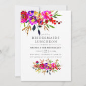 Waterverf Floral Bridesmaids Luncheon Uitnodiging (Voorkant)